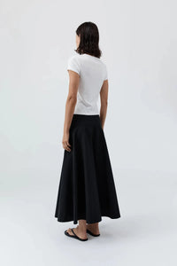 St. Agni Skirt Cotton Circle Hem Skirt, Black Soho-Boutique