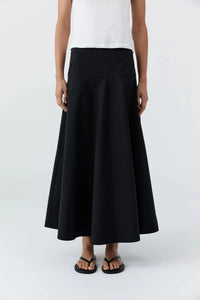 St. Agni Skirt Cotton Circle Hem Skirt, Black Soho-Boutique