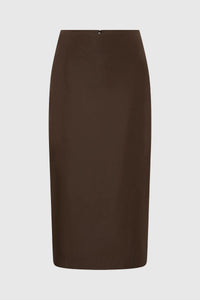 St. Agni Skirt Paper Taffeta Column Skirt, Mocha Soho-Boutique