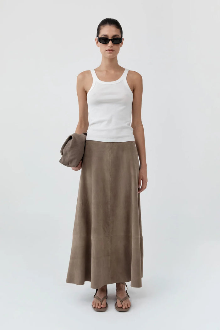 St. Agni Skirt Suede Circle Skirt, Earth Soho-Boutique