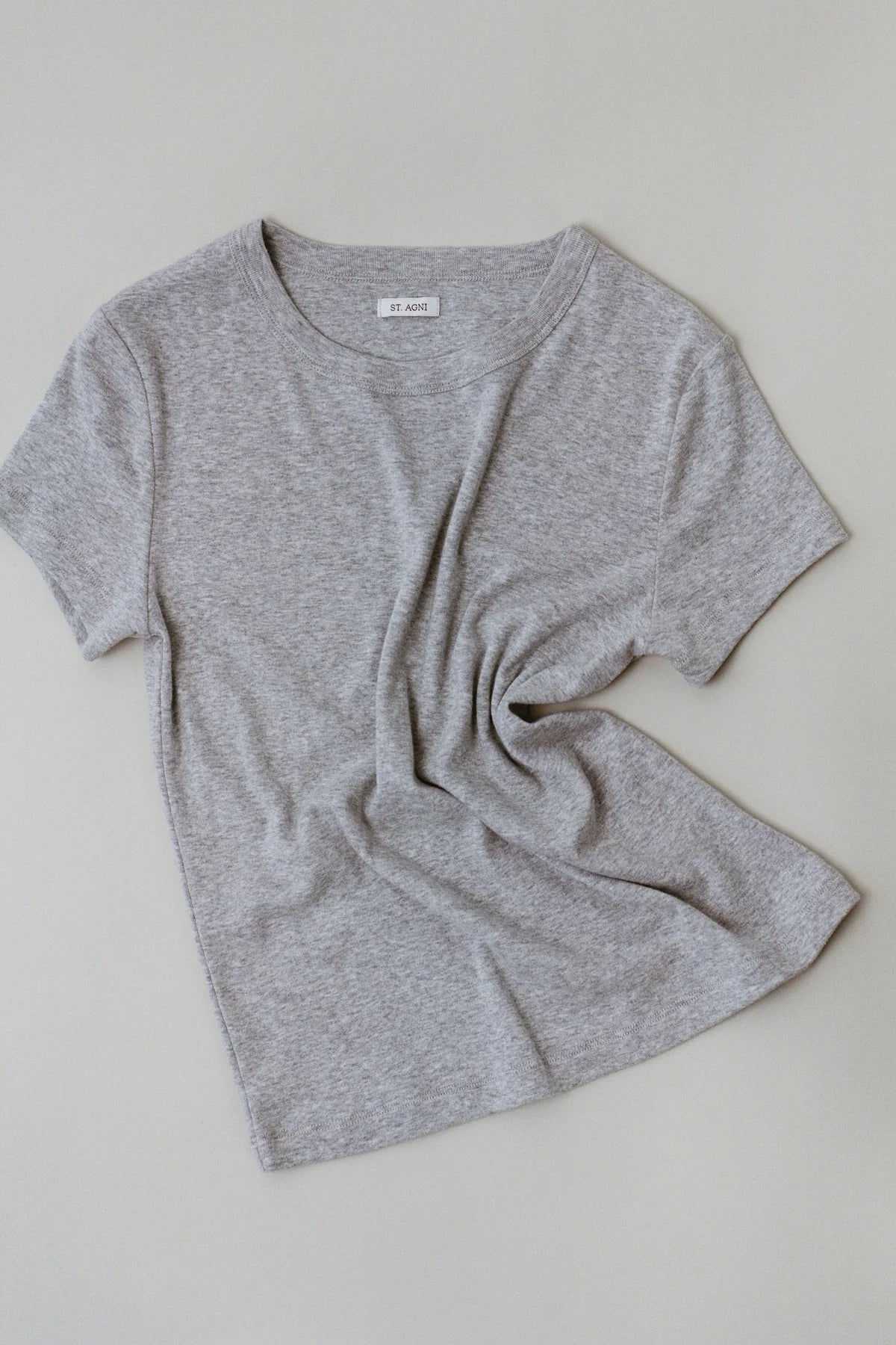 St. Agni T-Shirt Organic Cotton Baby Tee, Grey Marle Soho-Boutique
