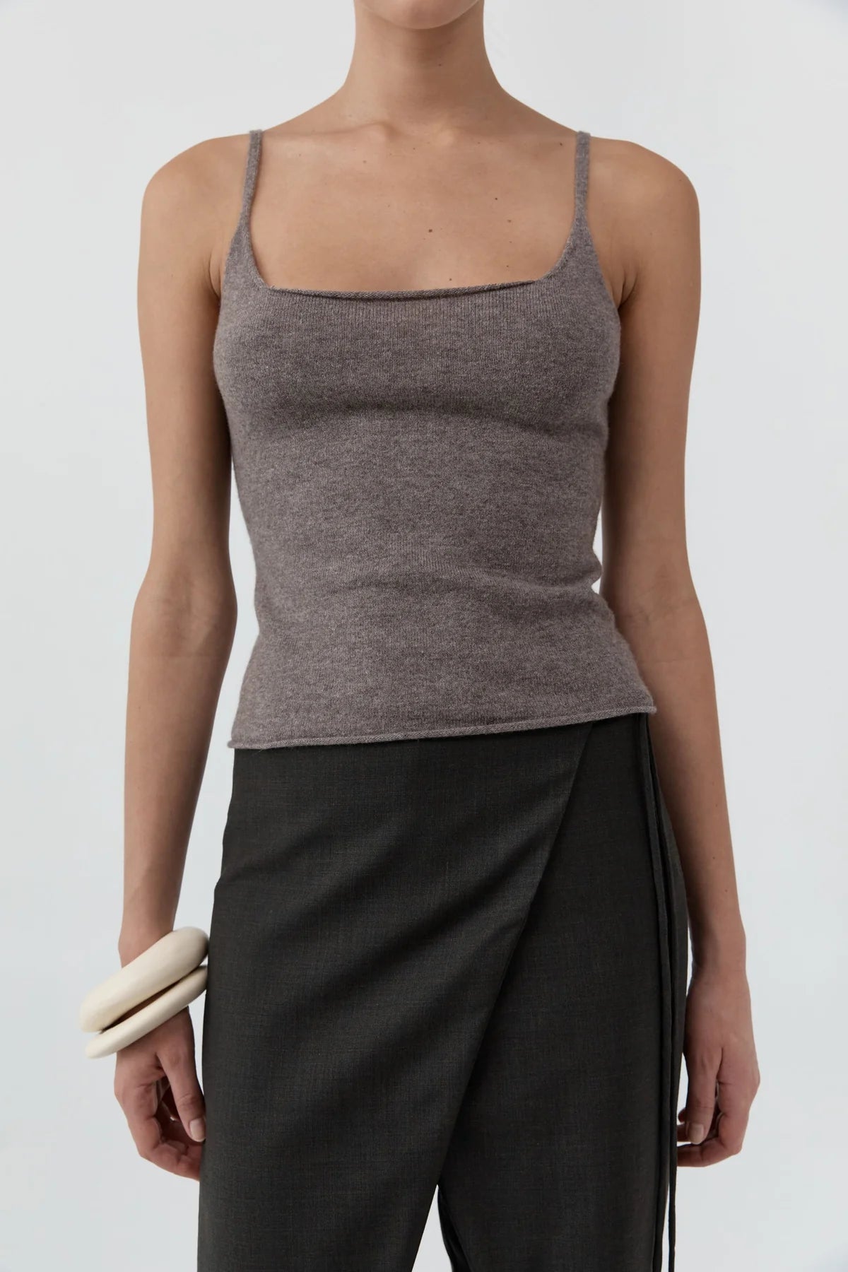 St. Agni Tank Merino Wool Slim Tank, Vapor Soho-Boutique