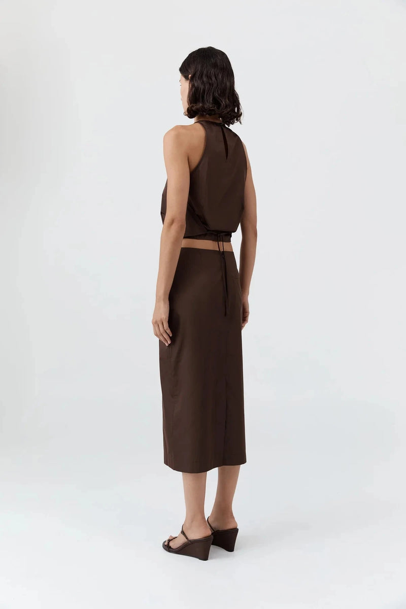 St. Agni Top Paper Taffeta Cocoon Top, Mocha Soho-Boutique