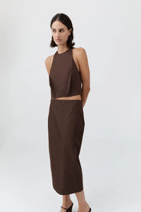 St. Agni Top Paper Taffeta Cocoon Top, Mocha Soho-Boutique