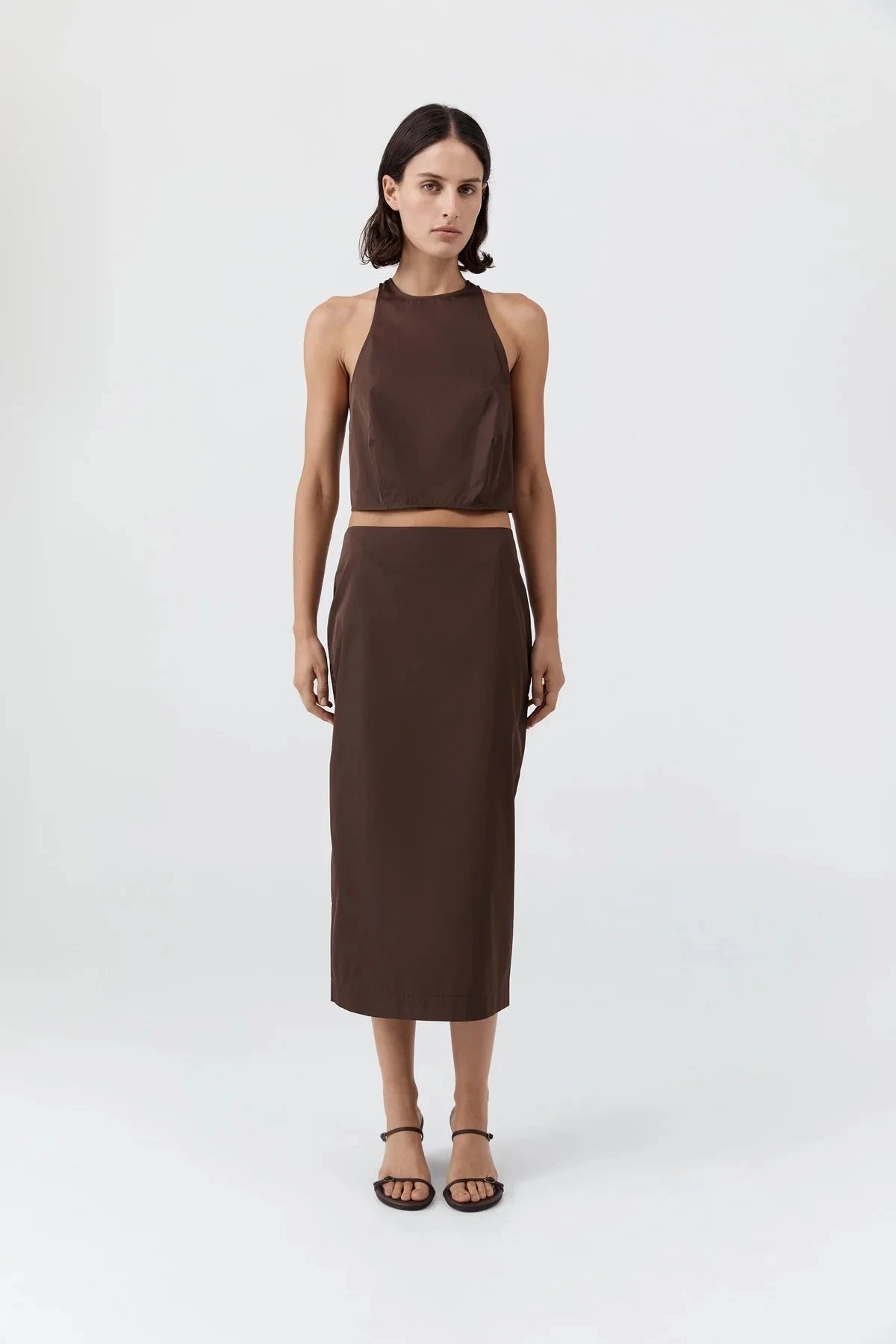 St. Agni Top Paper Taffeta Cocoon Top, Mocha Soho-Boutique