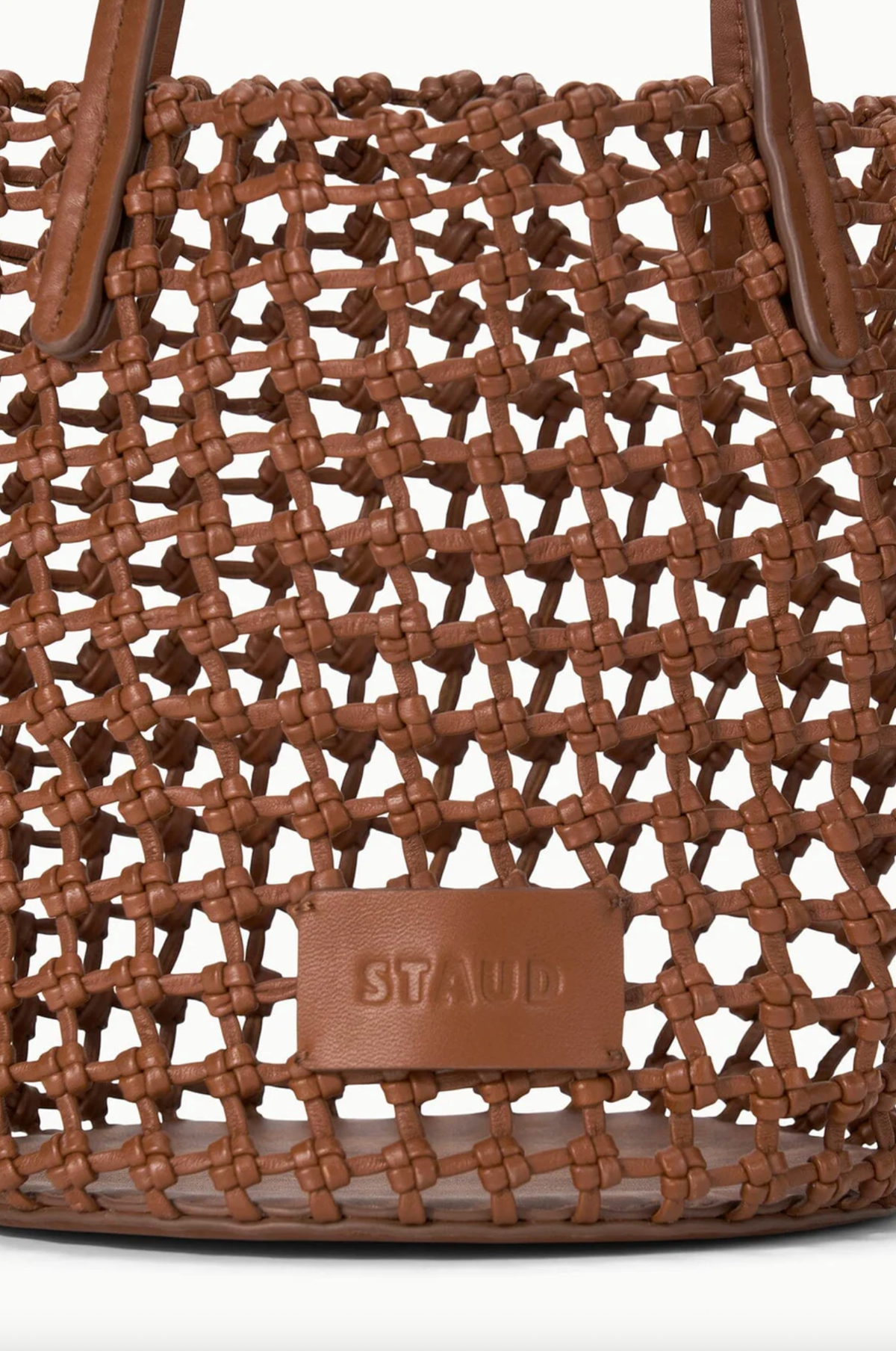 Staud Bag Caro Bucket, Tan Woven Soho-Boutique