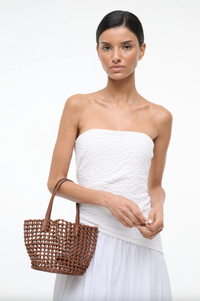 Staud Bag Caro Bucket, Tan Woven Soho-Boutique