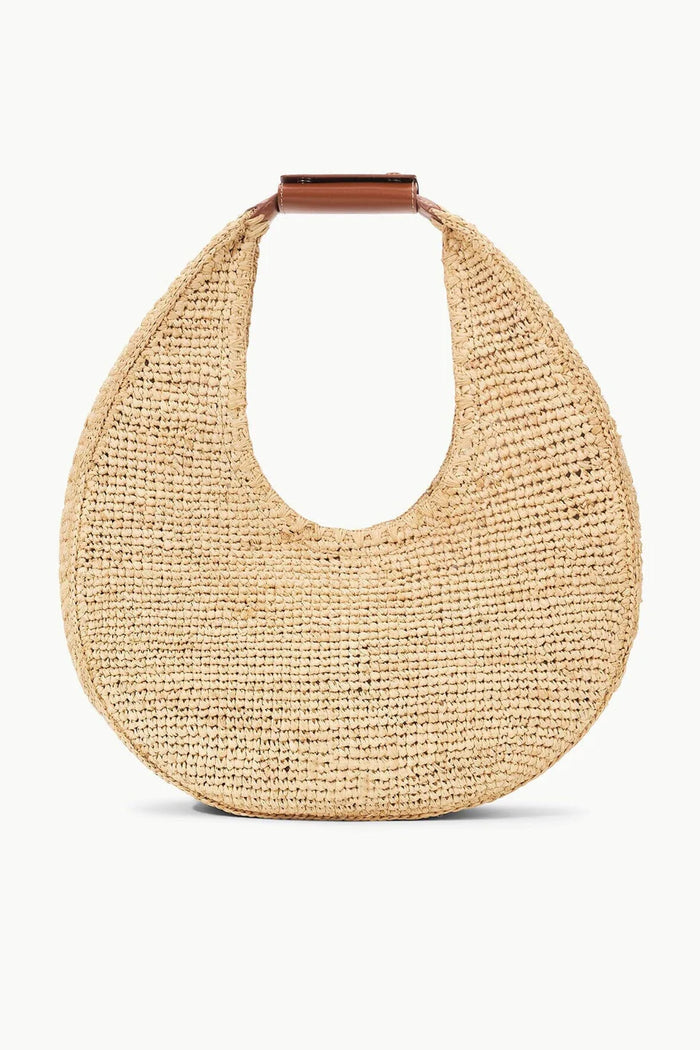 Staud Bag Large Raffia Moon Tote Bag, Natural Tan Soho-Boutique