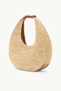 Staud Bag Large Raffia Moon Tote Bag, Natural Tan Soho-Boutique