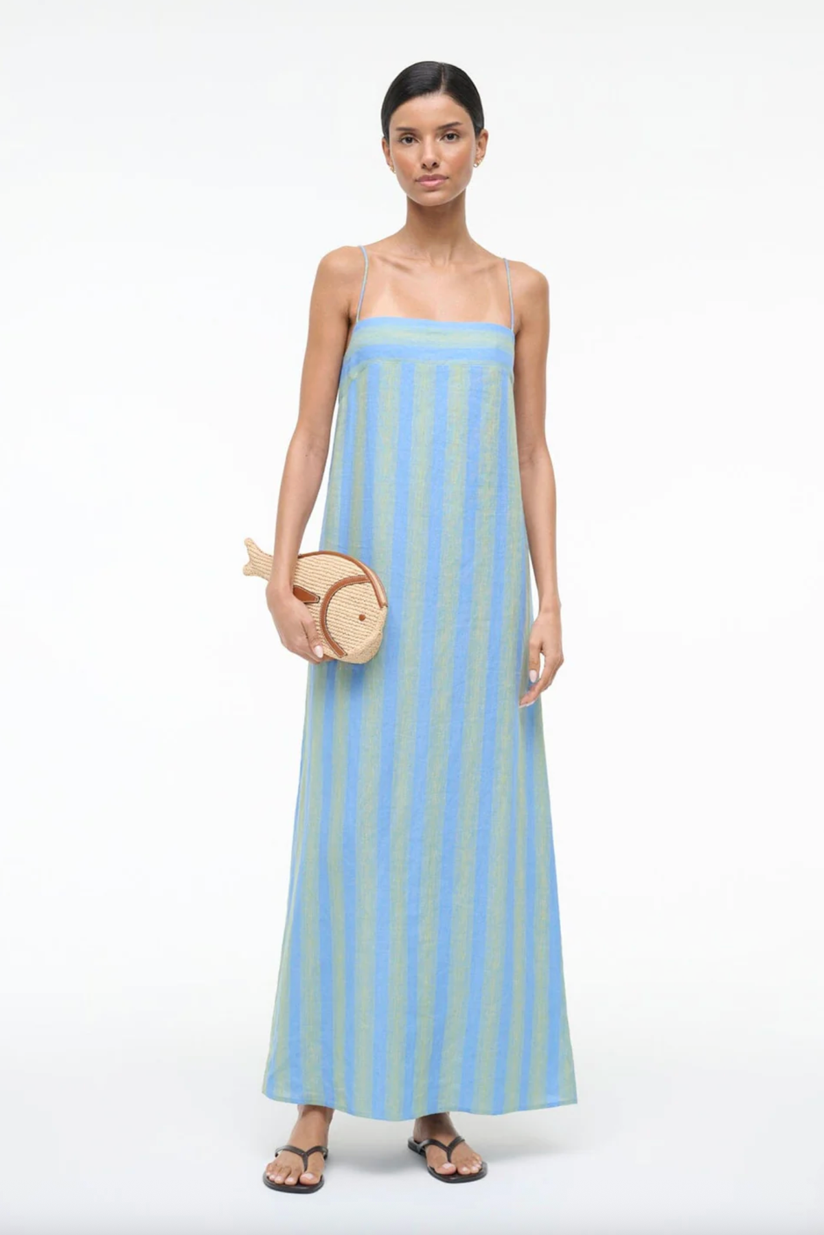 Staud Bag Pesce Raffia Clutch, Natural Tan Soho-Boutique