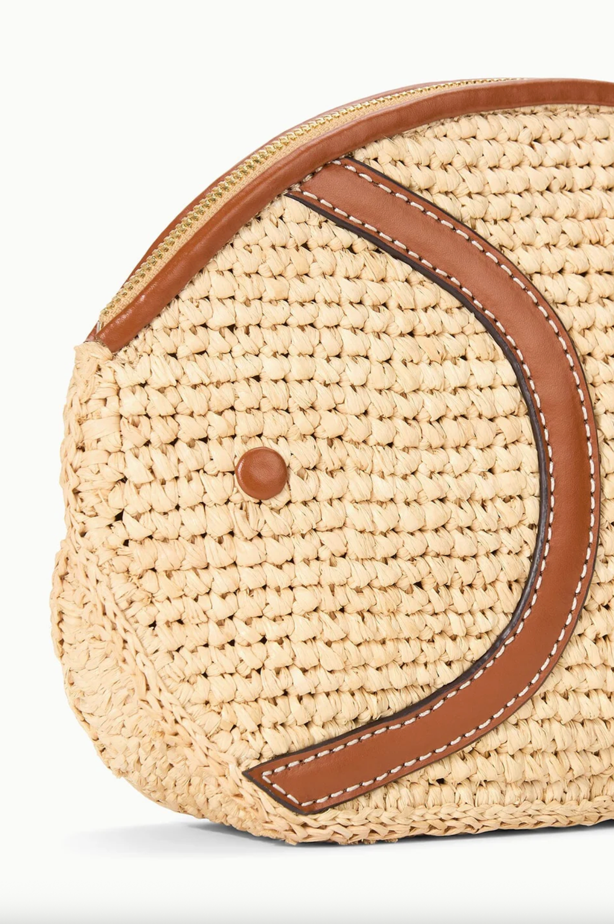 Staud Bag Pesce Raffia Clutch, Natural Tan Soho-Boutique