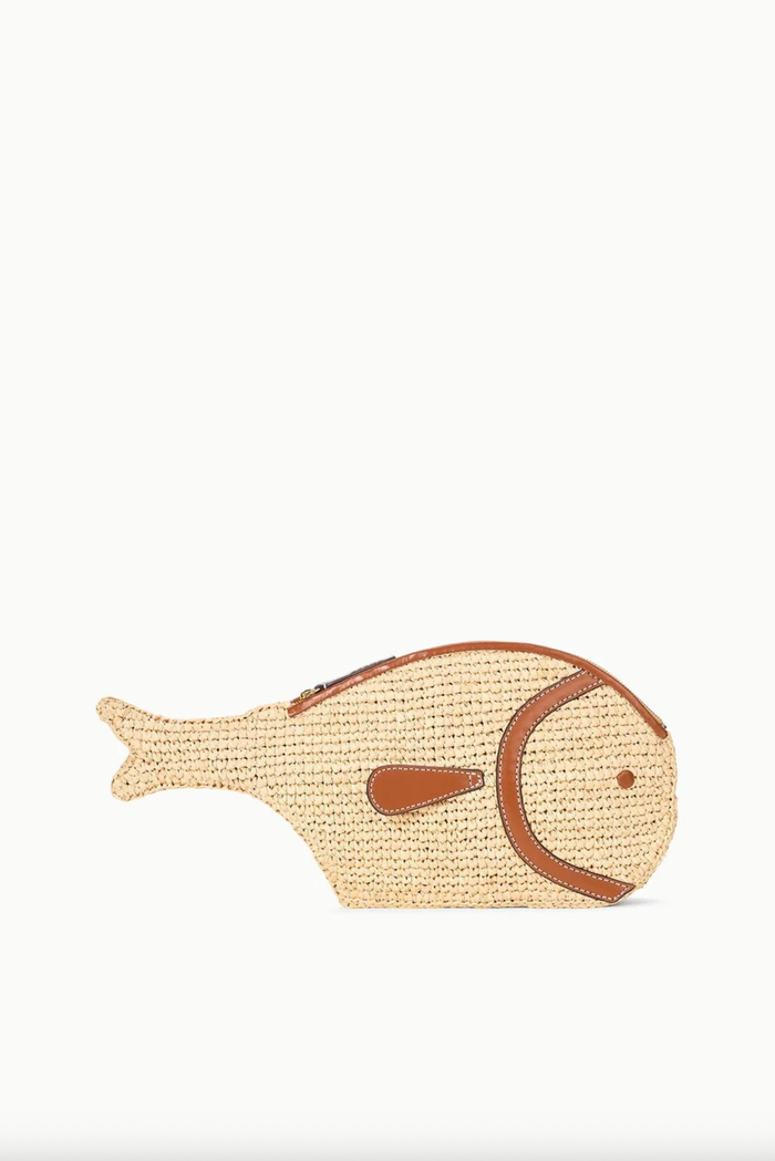 Staud Bag Pesce Raffia Clutch, Natural Tan Soho-Boutique