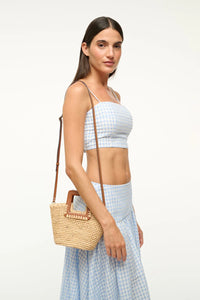 Staud Bag Shirley Raffia Mini Bucket Bag, Natural Tan Soho-Boutique