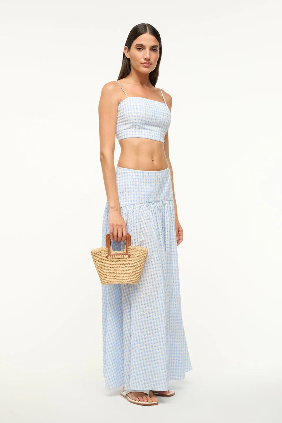 Staud Bag Shirley Raffia Mini Bucket Bag, Natural Tan Soho-Boutique