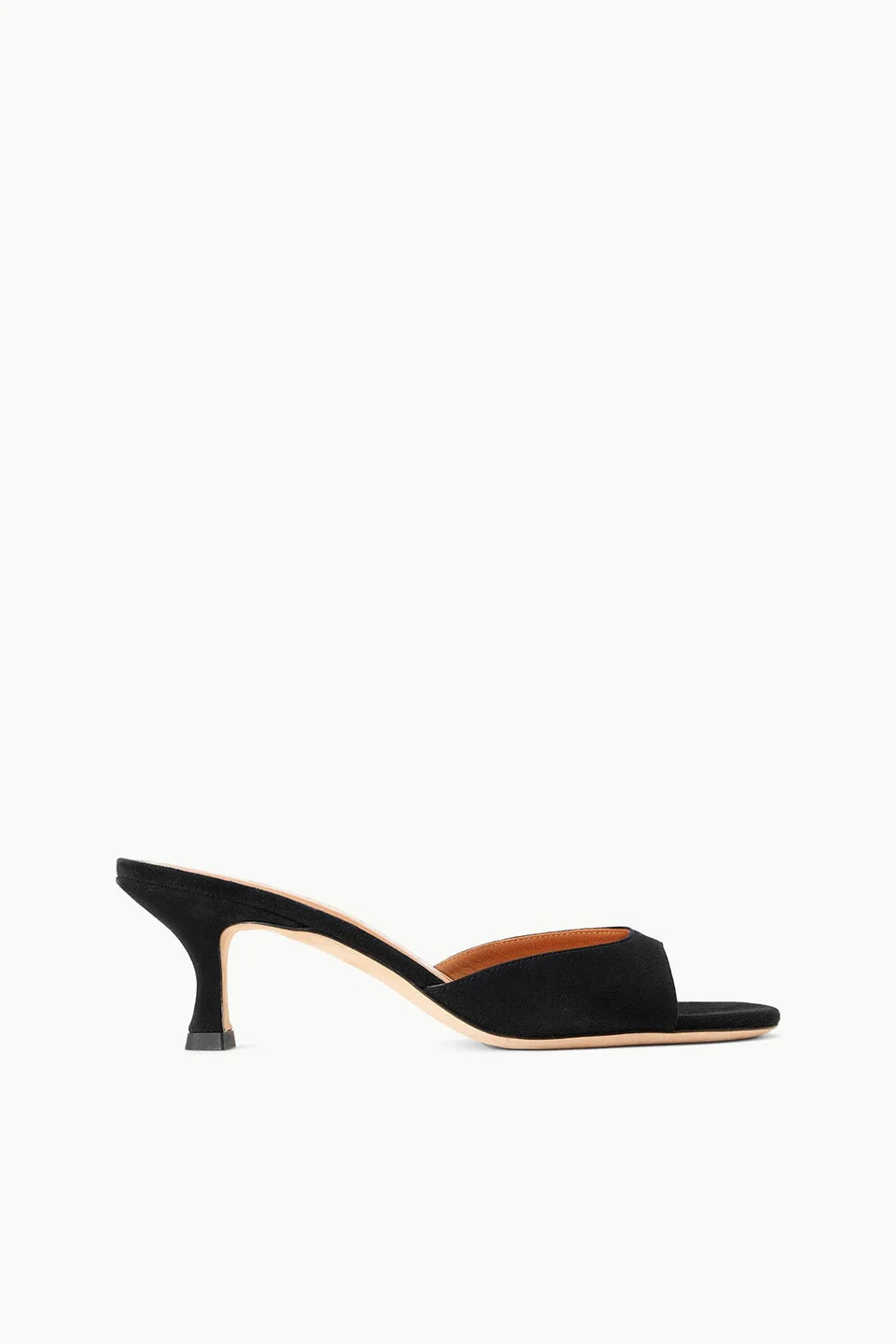 Staud Heel Brigitte Mule, Black Suede Soho-Boutique