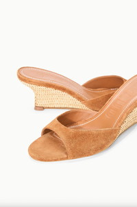 Staud Shoes Brigitte Wedge, Tabac/Natural Soho-Boutique
