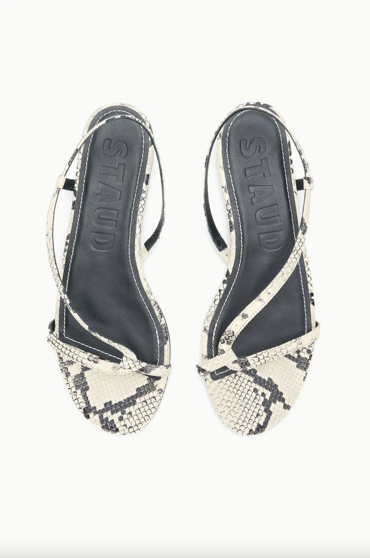 Staud Shoes Louden Sandal, White Snake Soho-Boutique