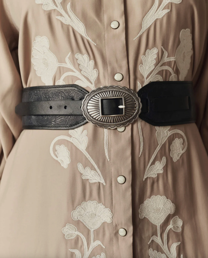 The Great Belt The Tooled Waist Belt, Black Silver Soho-Boutique
