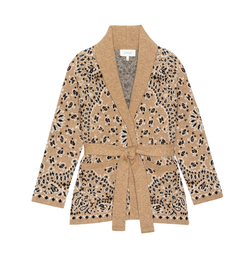 The Great Cardigan The Bandana Riding Cardigan, Camel Soho-Boutique
