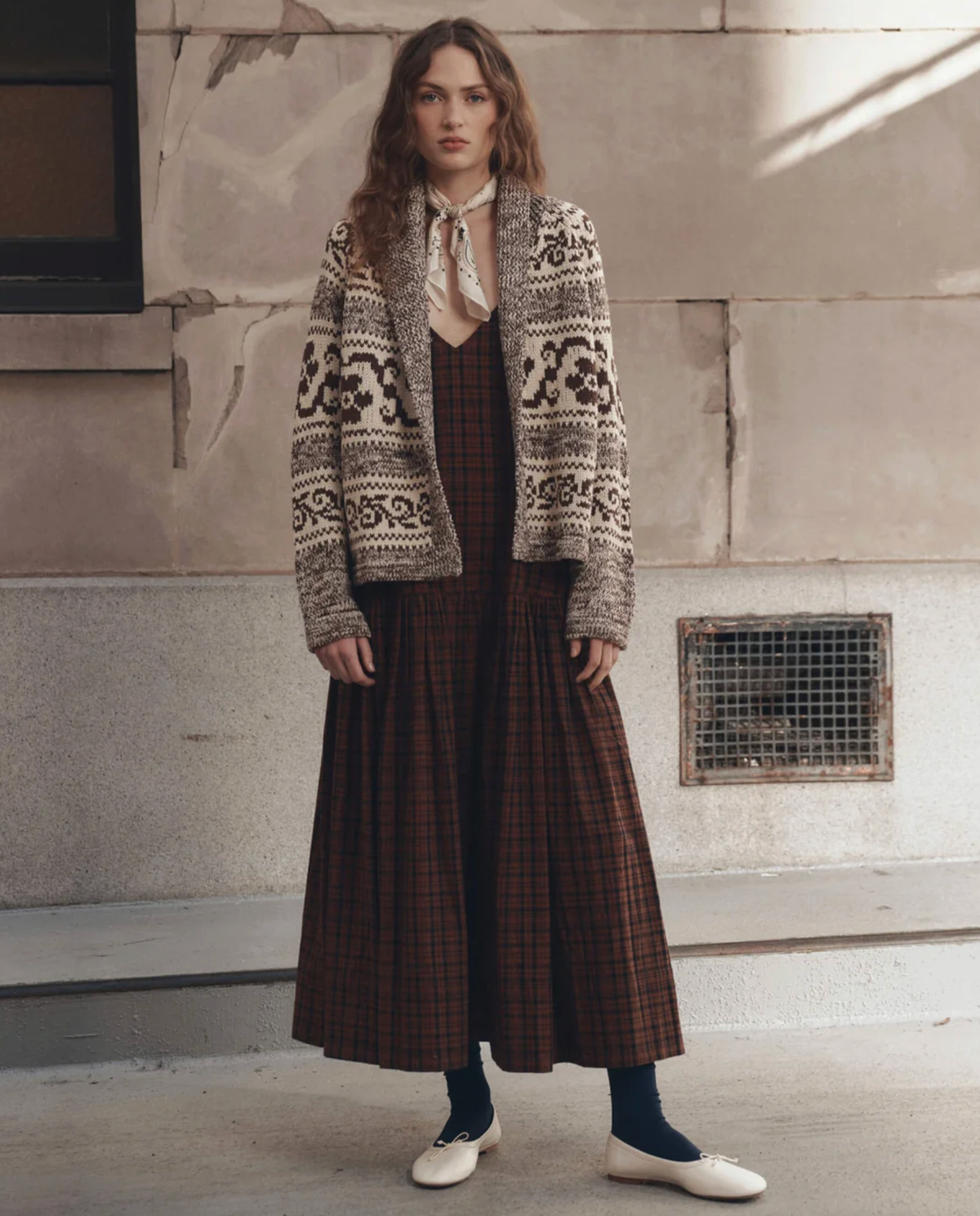 The Great Cardigan The Nordic Flower Lodge Cardigan, Marled Chestnut Soho-Boutique