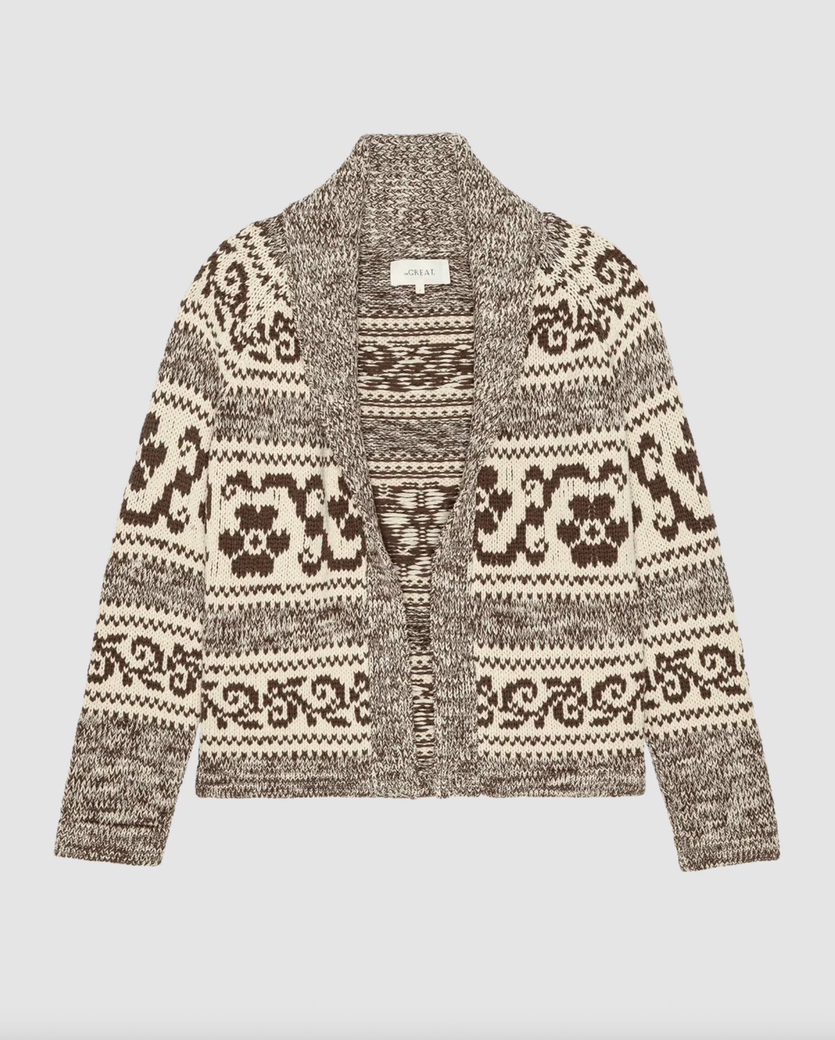 The Great Cardigan The Nordic Flower Lodge Cardigan, Marled Chestnut Soho-Boutique