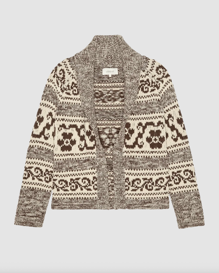 The Great Cardigan The Nordic Flower Lodge Cardigan, Marled Chestnut Soho-Boutique