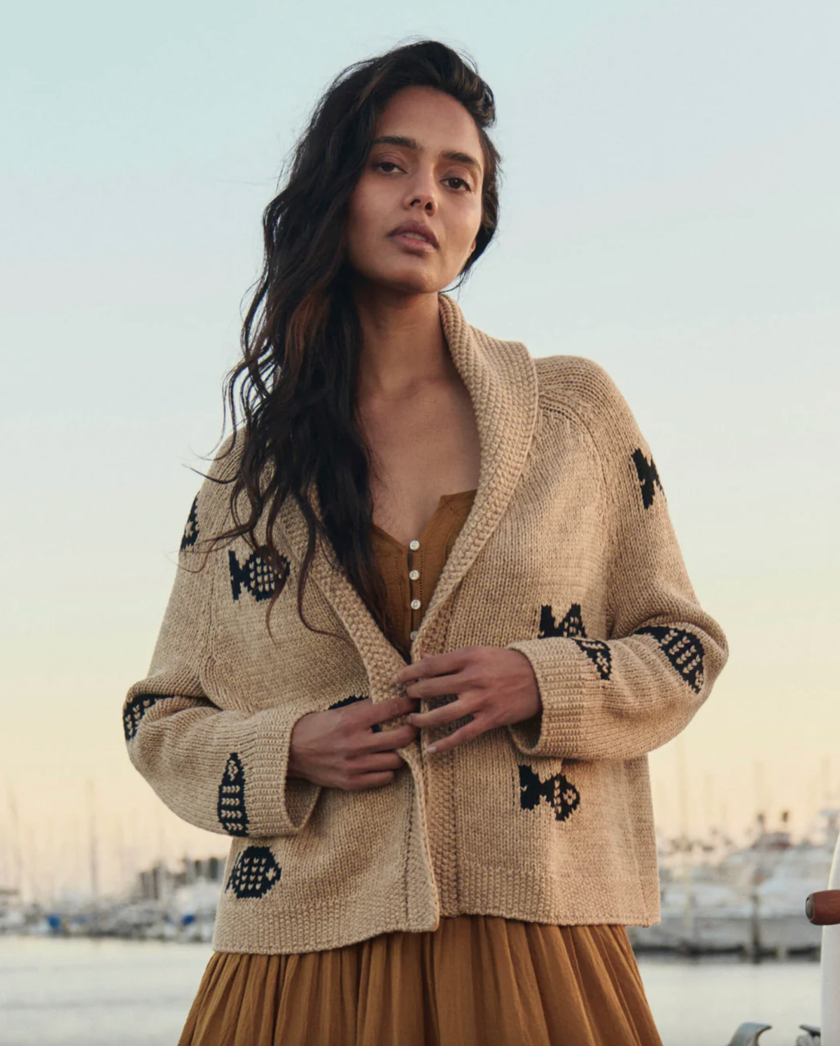 The Great Cardigan The Swimming Fish Lodge Cardigan, Natural Soho-Boutique