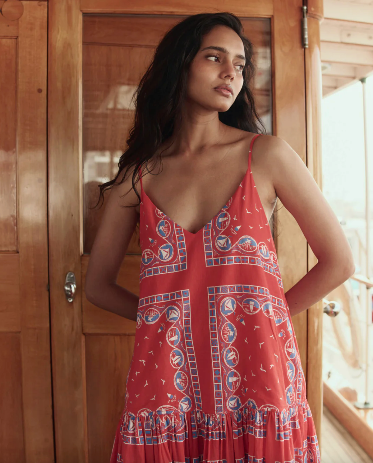 The Great Dress The Drop Waist Dress, Red Sailboat Bandana Soho-Boutique