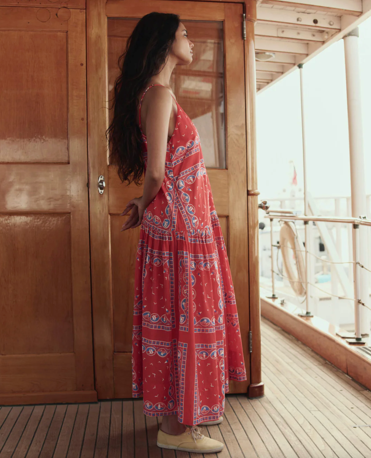 The Great Dress The Drop Waist Dress, Red Sailboat Bandana Soho-Boutique