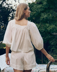 The Great Pajamas The Eyelet Button Sleep Top, True White Soho-Boutique