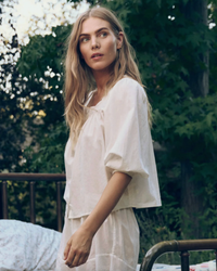 The Great Pajamas The Eyelet Button Sleep Top, True White Soho-Boutique