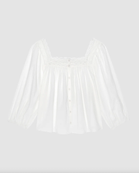 The Great Pajamas The Eyelet Button Sleep Top, True White Soho-Boutique