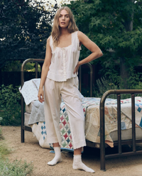 The Great Pajamas The Eyelet Easy Sleep Pant, True White Soho-Boutique