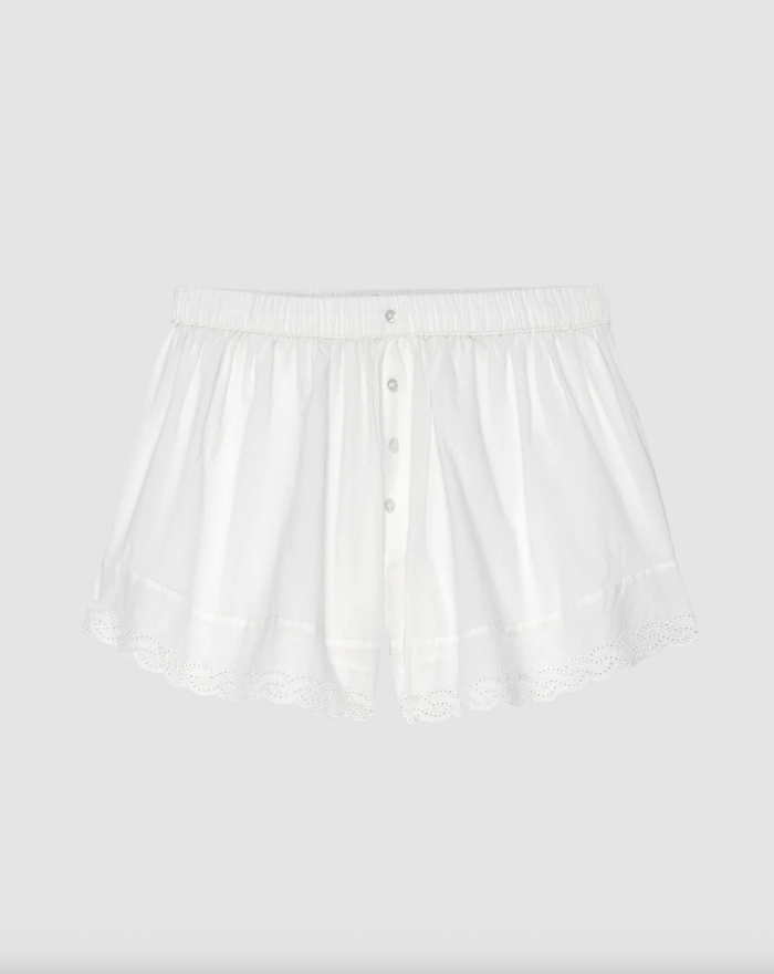 The Great Pajamas The Eyelet Tap Short, True White Soho-Boutique