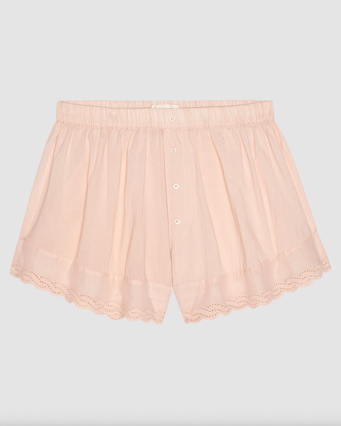 The Great Pajamas The Eyelet Tap Short, Washed Rose Soho-Boutique