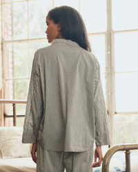 The Great Pajamas The Pajama Shirt, Black Cream Stripe Soho-Boutique