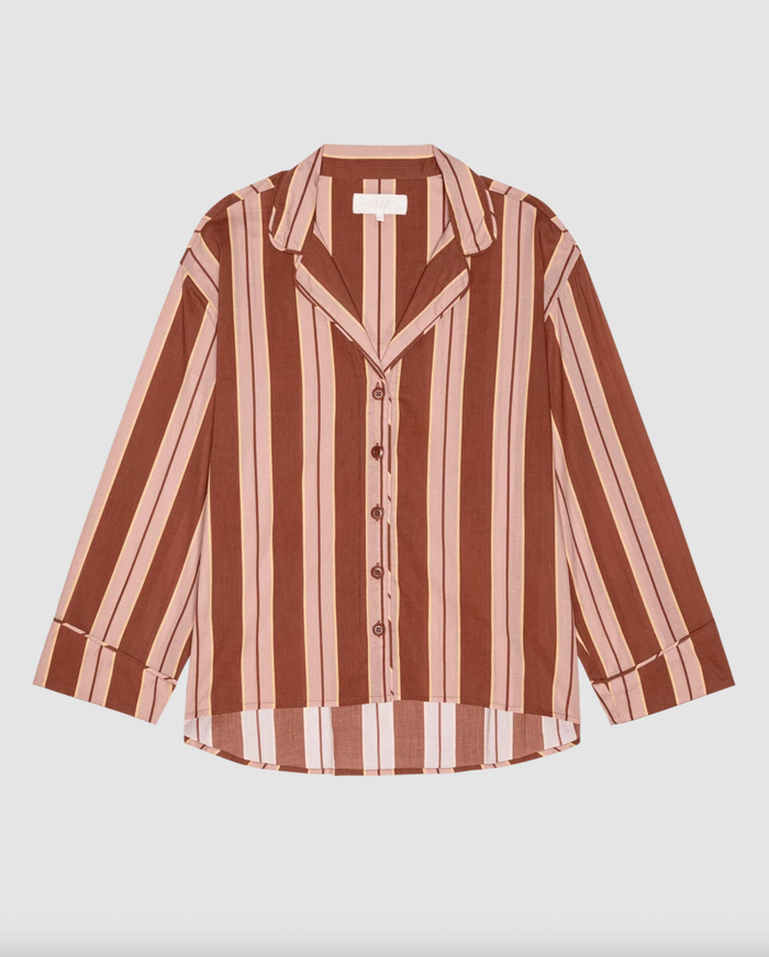 The Great Pajamas The Pajama Shirt, Ganache Stripe Soho-Boutique
