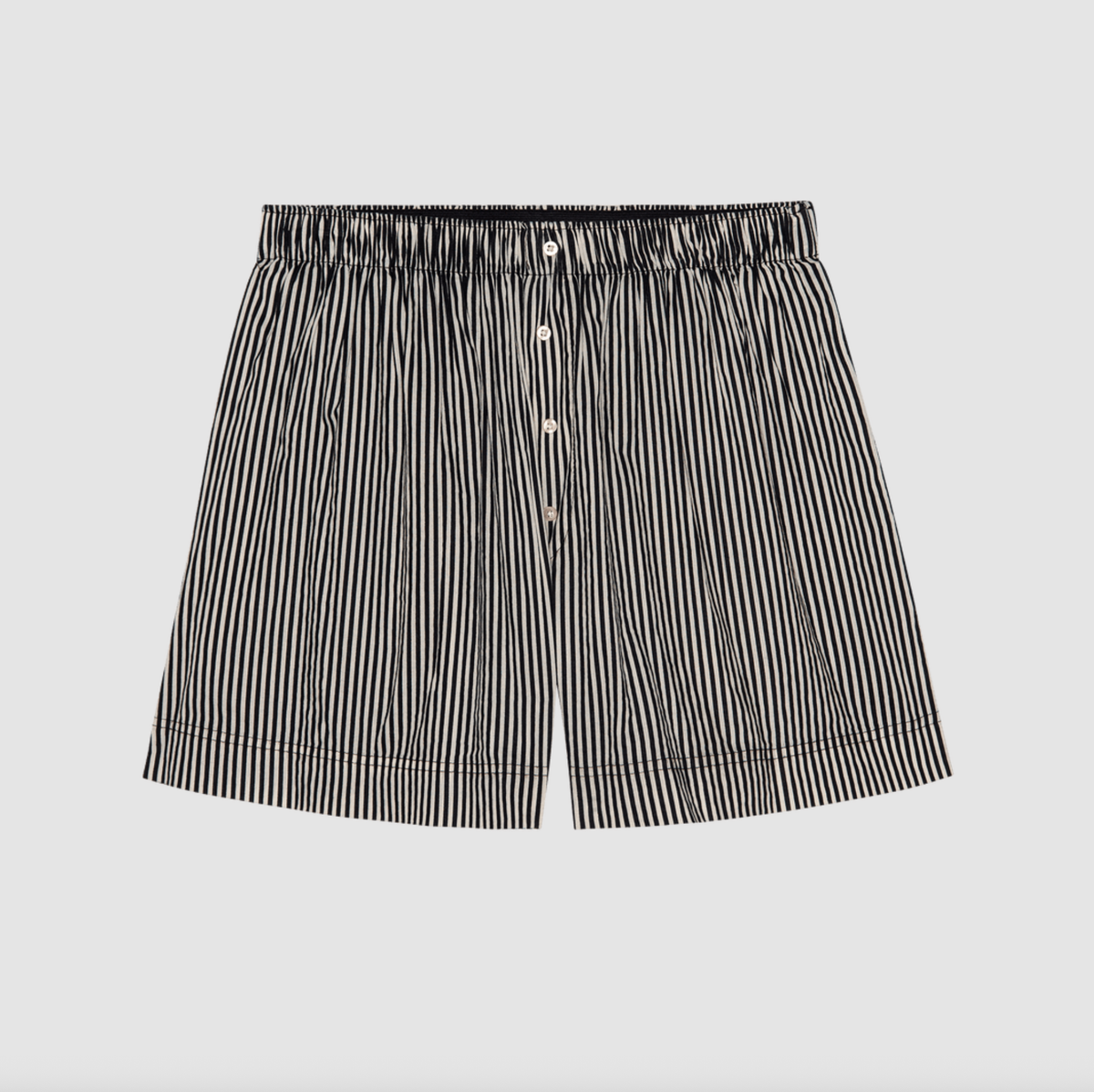 The Great Pajamas The Sleep Boxer Short, Black Cream Stripe Soho-Boutique