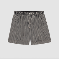 The Great Pajamas The Sleep Boxer Short, Black Cream Stripe Soho-Boutique