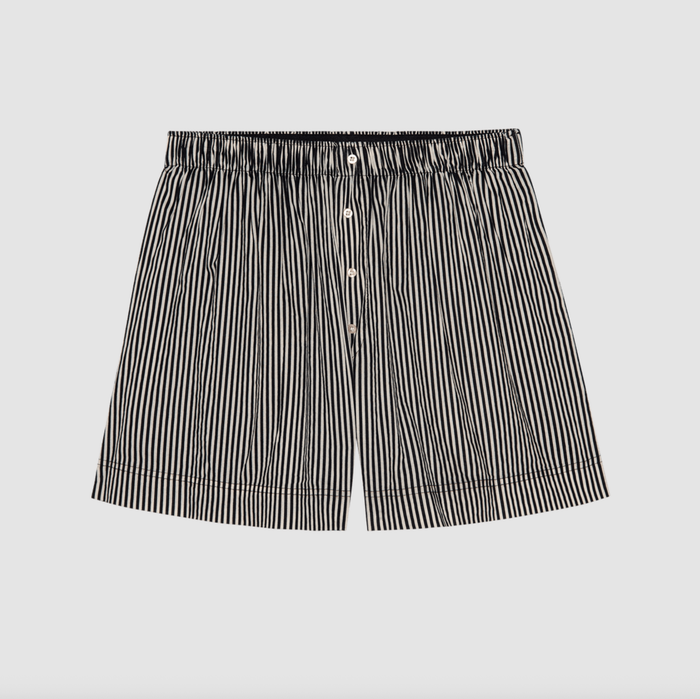 The Great Pajamas The Sleep Boxer Short, Black Cream Stripe Soho-Boutique