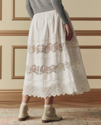 The Great Skirt Rosette Crochet Canary Skirt, Cream Soho-Boutique