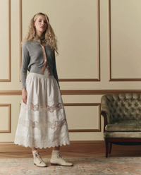 The Great Skirt Rosette Crochet Canary Skirt, Cream Soho-Boutique