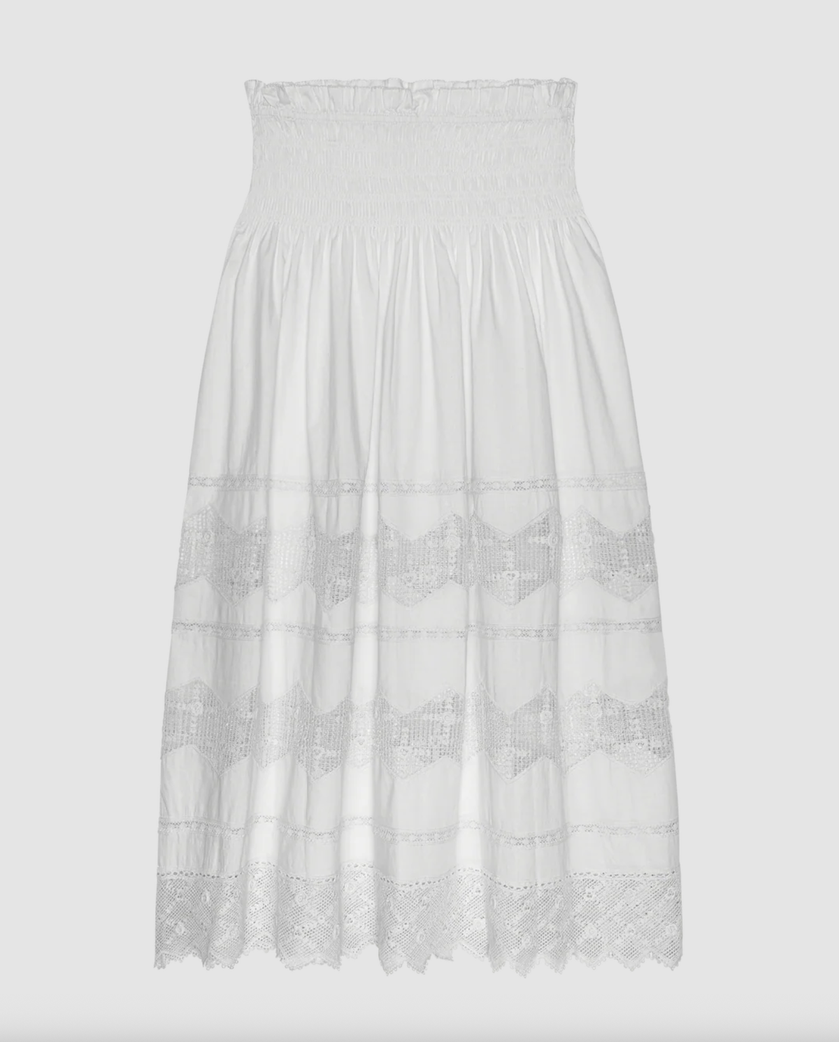 The Great Skirt Rosette Crochet Canary Skirt, Cream Soho-Boutique