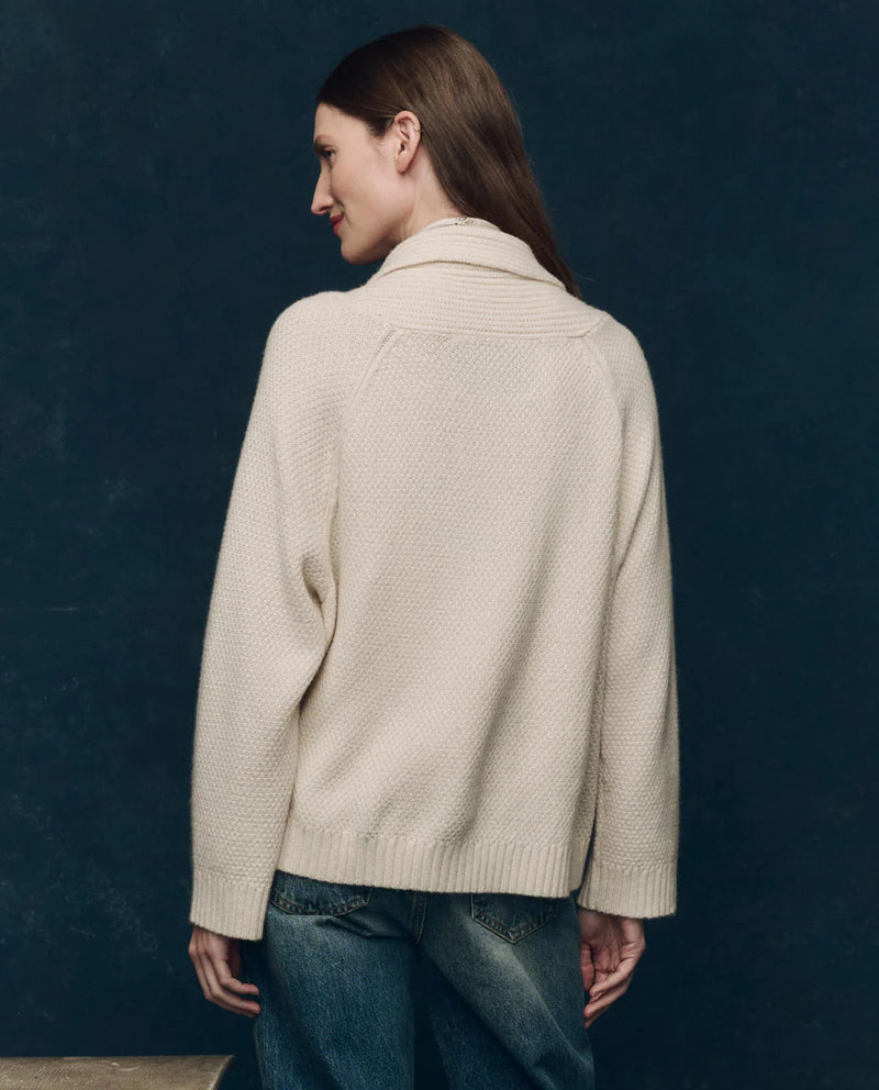 The Great Sweater The Cashmere Cable Lodge Cardigan, Cream Soho-Boutique