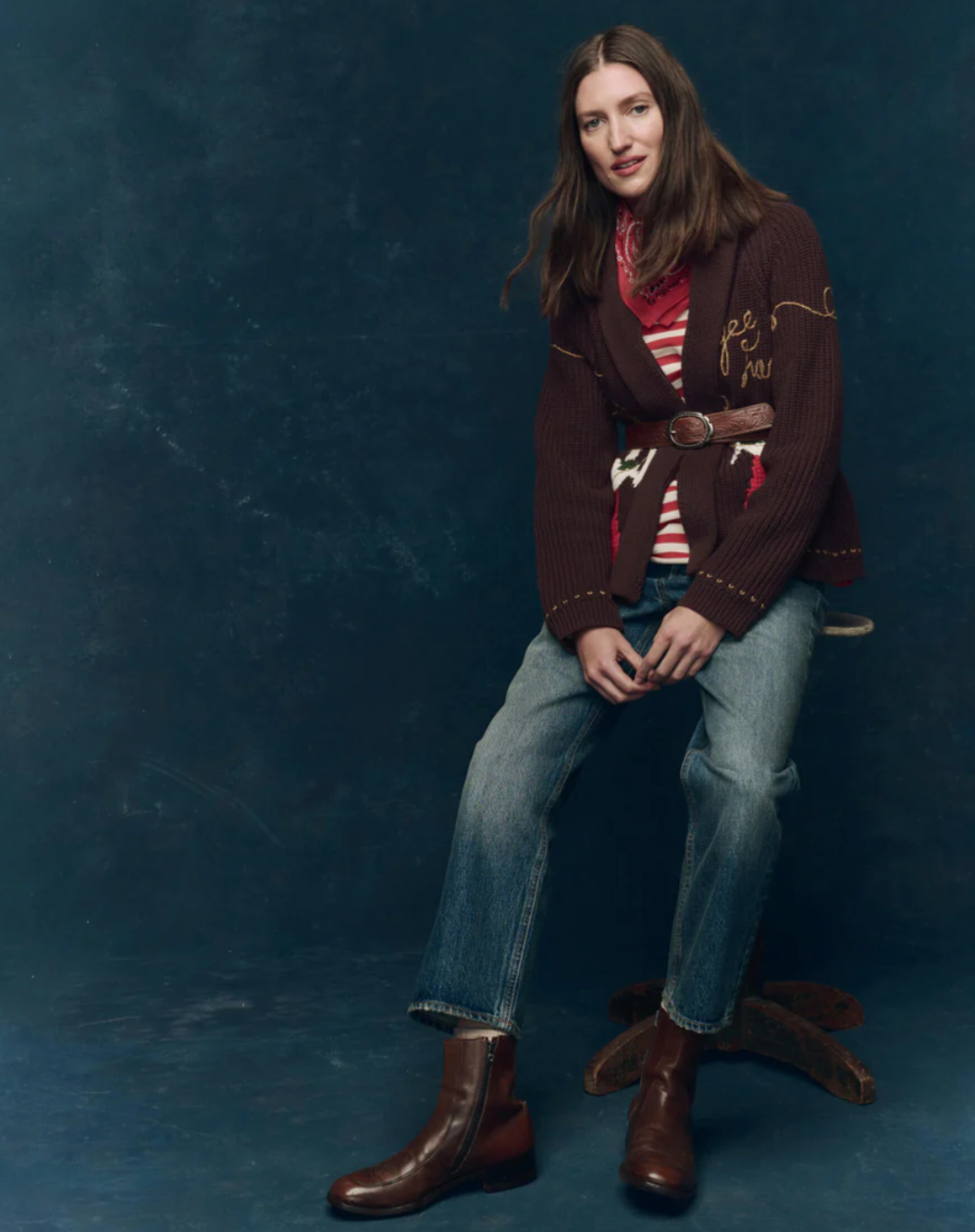 The Great Sweater The Lasso Lodge Cardigan, Umber Soho-Boutique