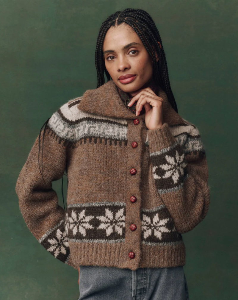 The Great Sweater The Nordic Scholar Cardigan, Hickory Fair Isle Soho-Boutique