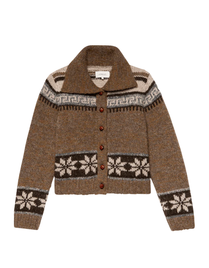 The Great Sweater The Nordic Scholar Cardigan, Hickory Fair Isle Soho-Boutique