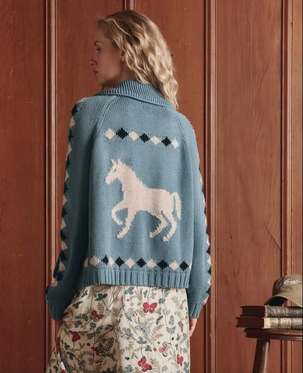 The Great Sweater The Stable Lodge Cardigan, Blue Bell Soho-Boutique
