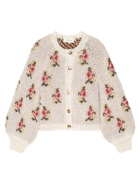 The Great The Carousel Cardigan, White Floral Soho-Boutique