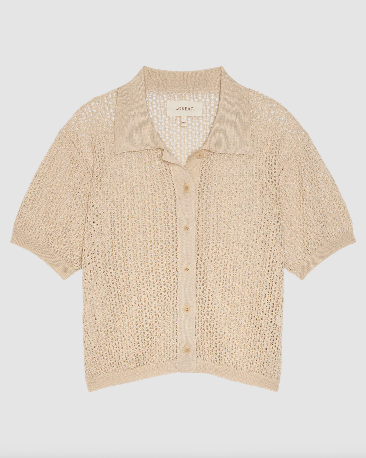 The Great Top The Crochet Polo, Cream Soho-Boutique